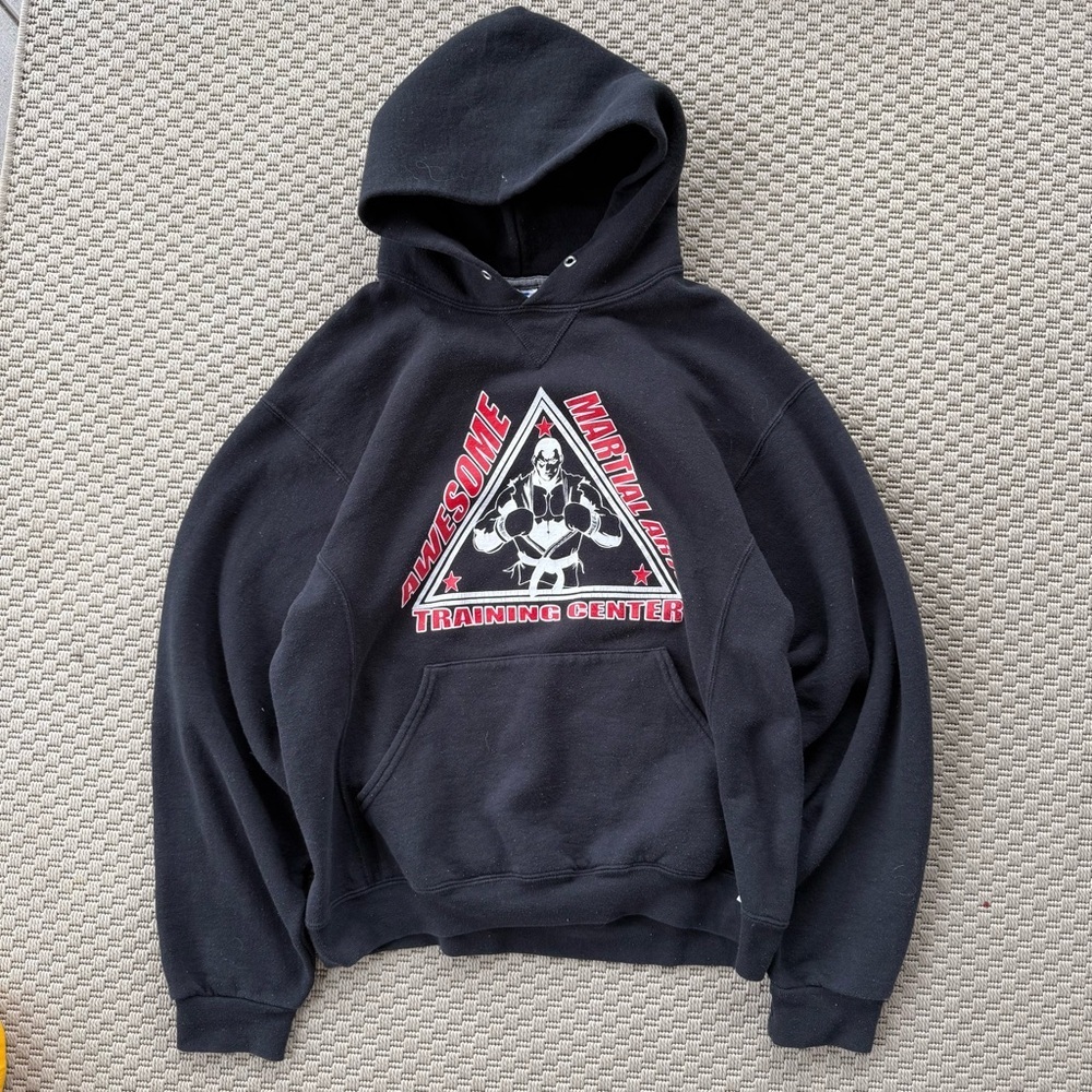 Vintage 90s insane training center russell athletic black hoodie